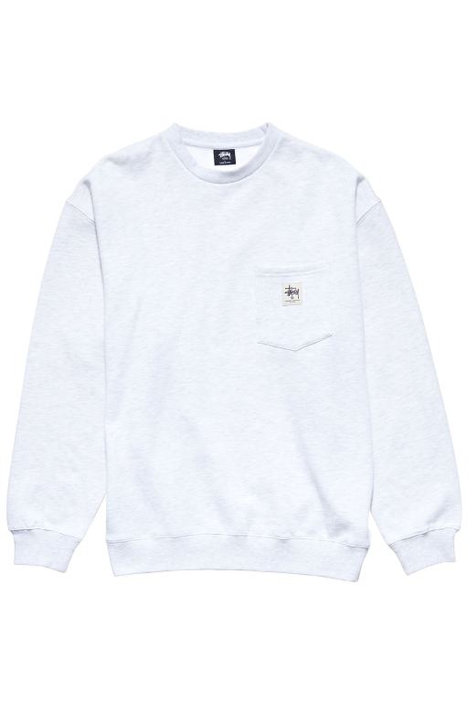 Stussy Mens Pocket Crew Sweaters White - GNHAC4530